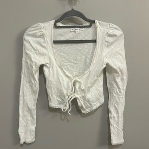 White long sleeve top